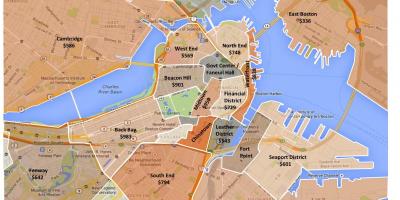 Thành phố của Boston quy hoạch bản đồ