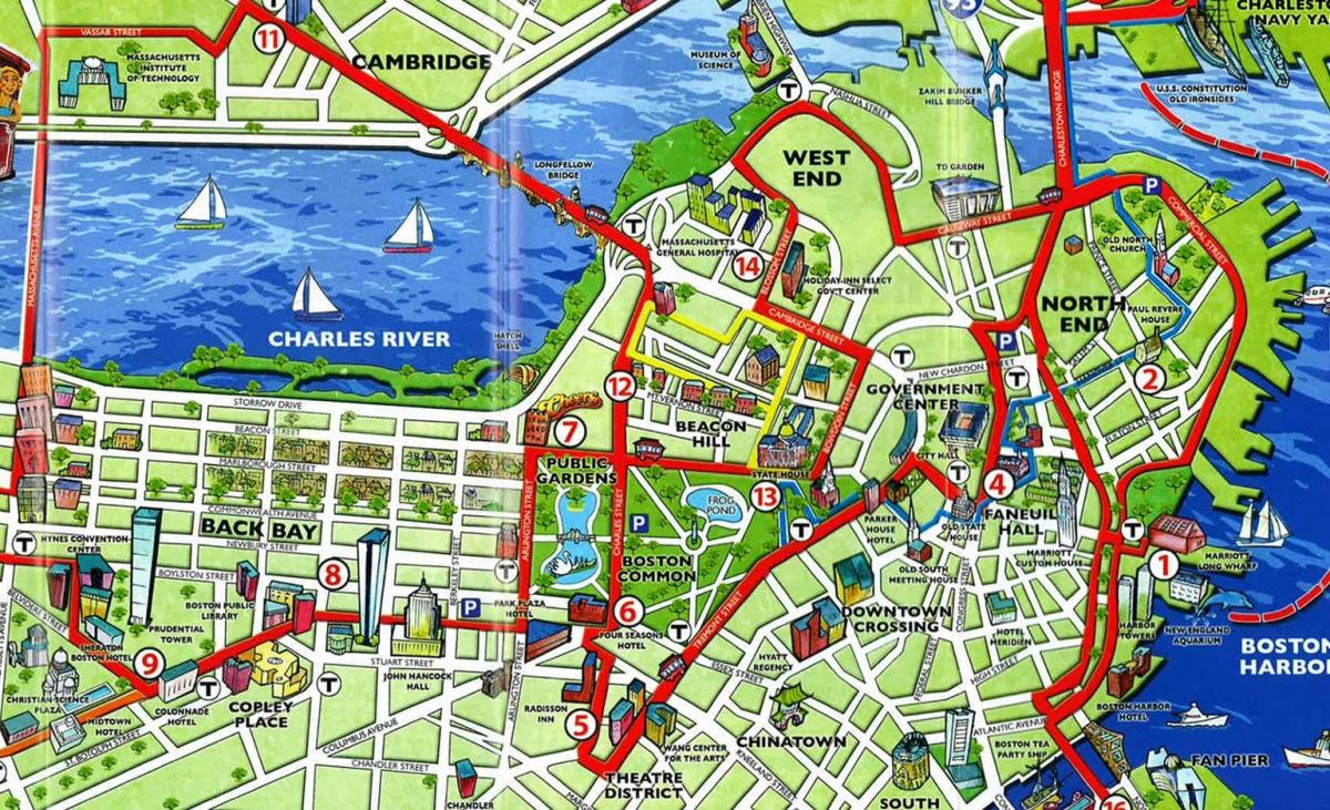 bản đồ du lịch của Boston