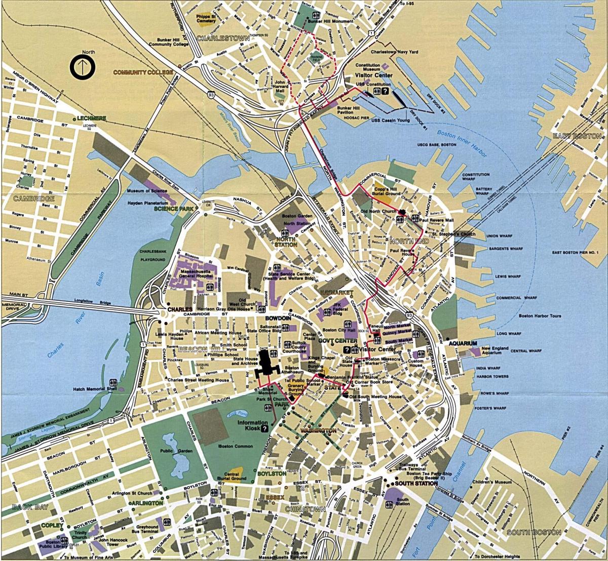 Thành phố Boston bản đồ