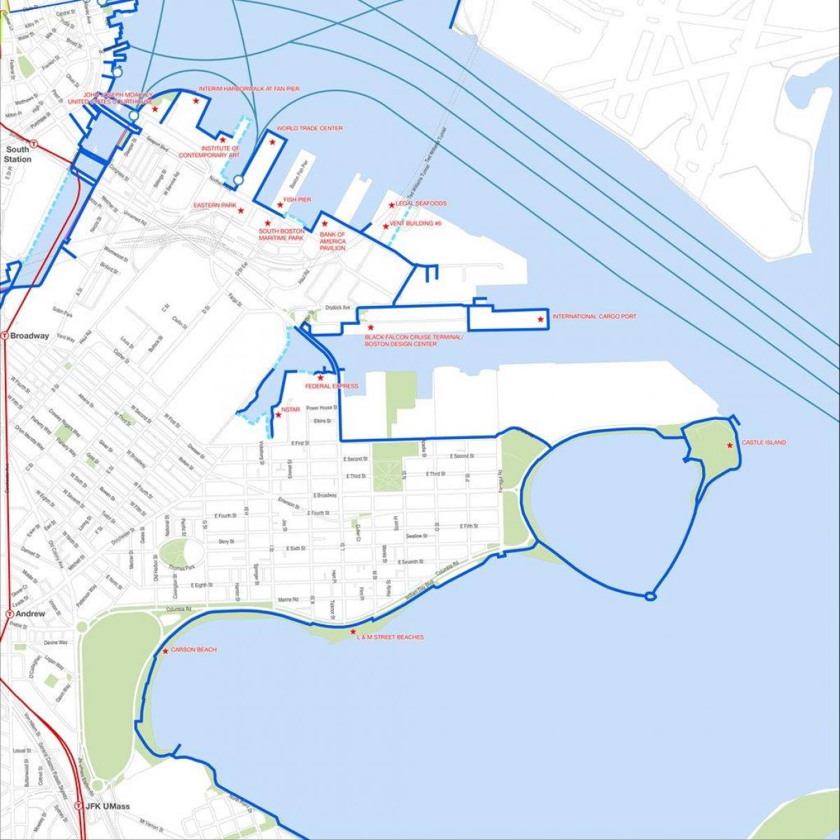 harborwalk Boston bản đồ