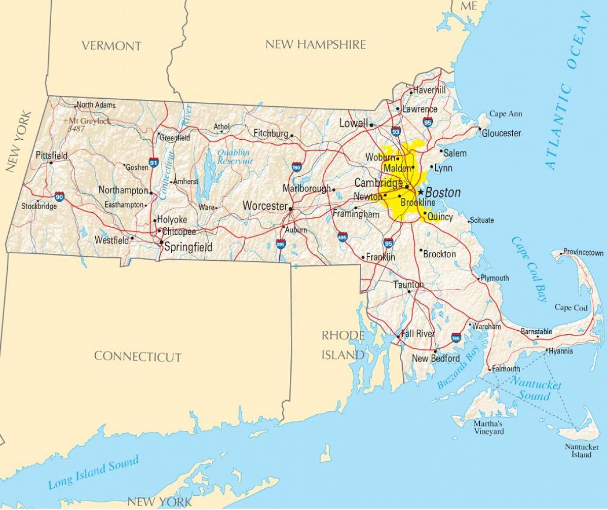 bản đồ của Boston hoa kỳ