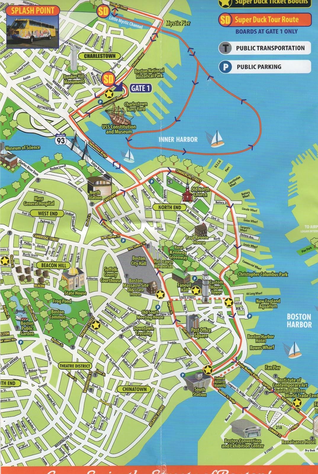 bản đồ của Boston ngắm cảnh