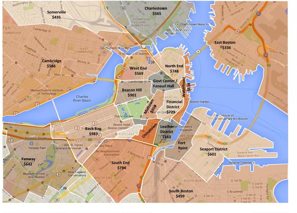 thành phố của Boston quy hoạch bản đồ