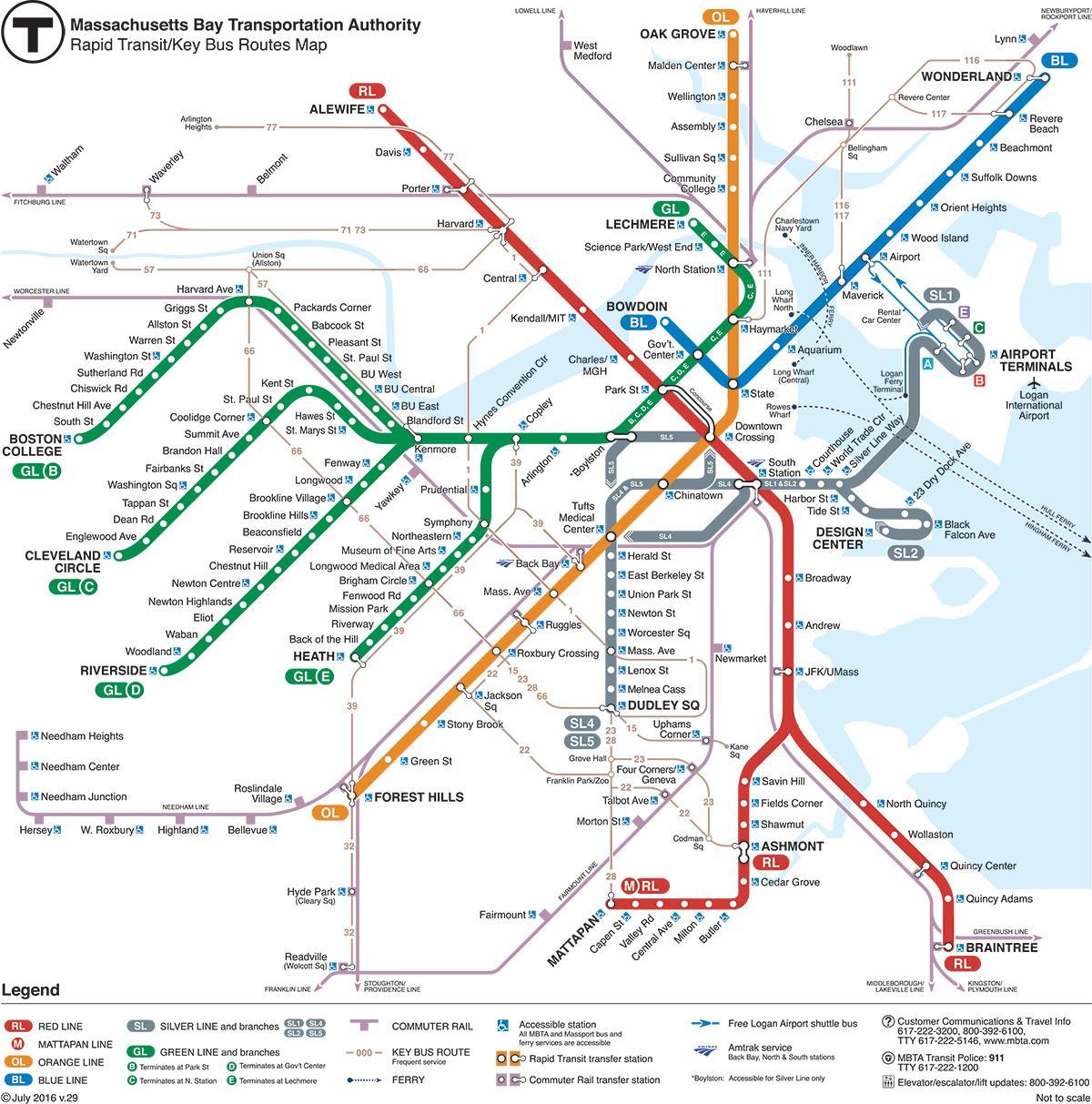 bản đồ của Boston tàu điện ngầm