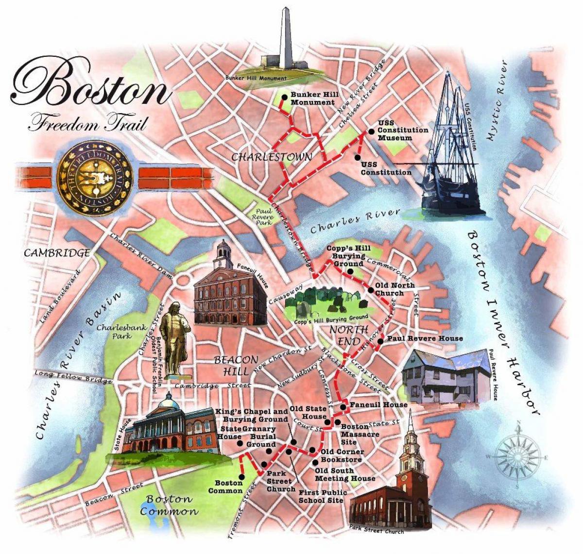 tự do bản đồ đường mòn Boston