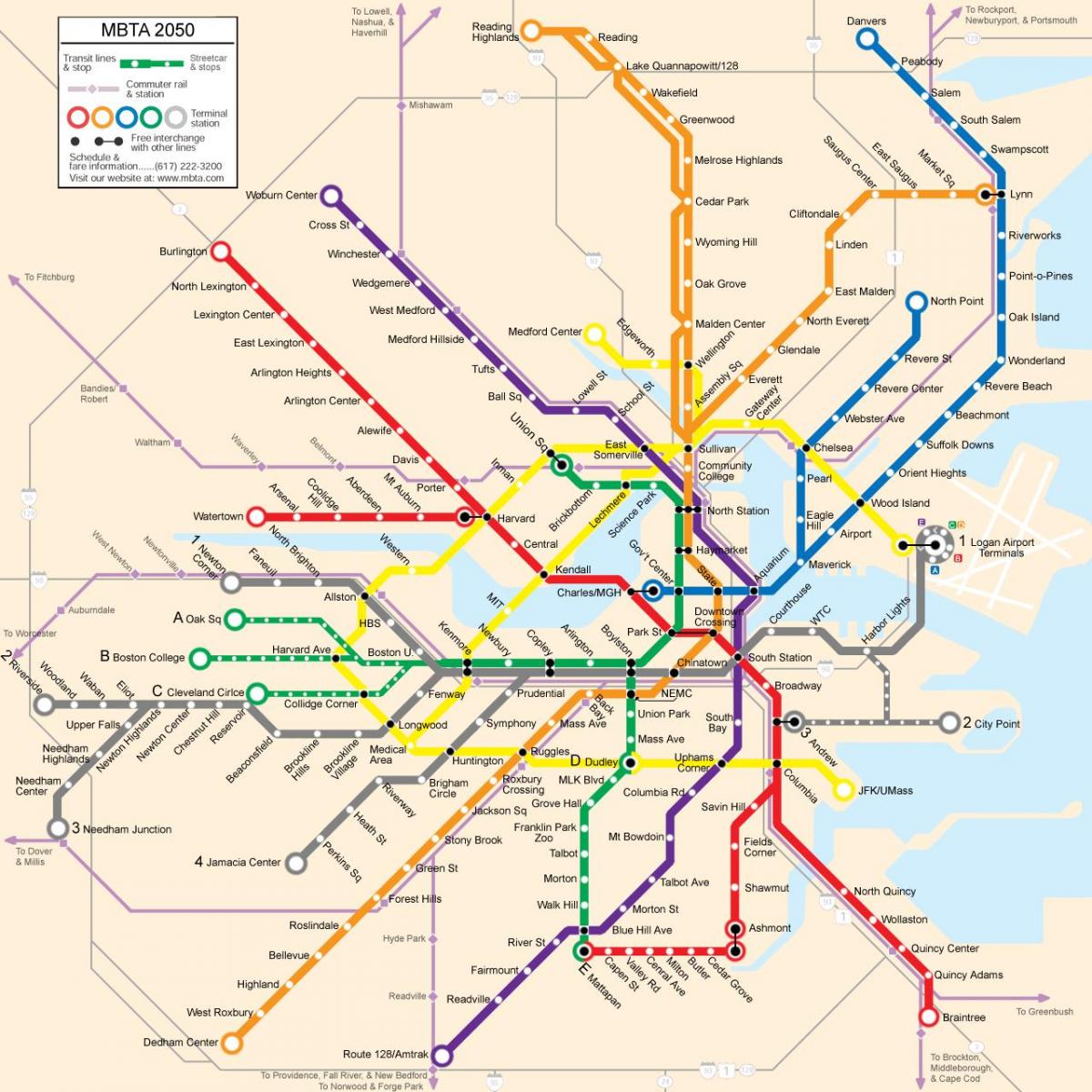Boston giao thông công cộng bản đồ