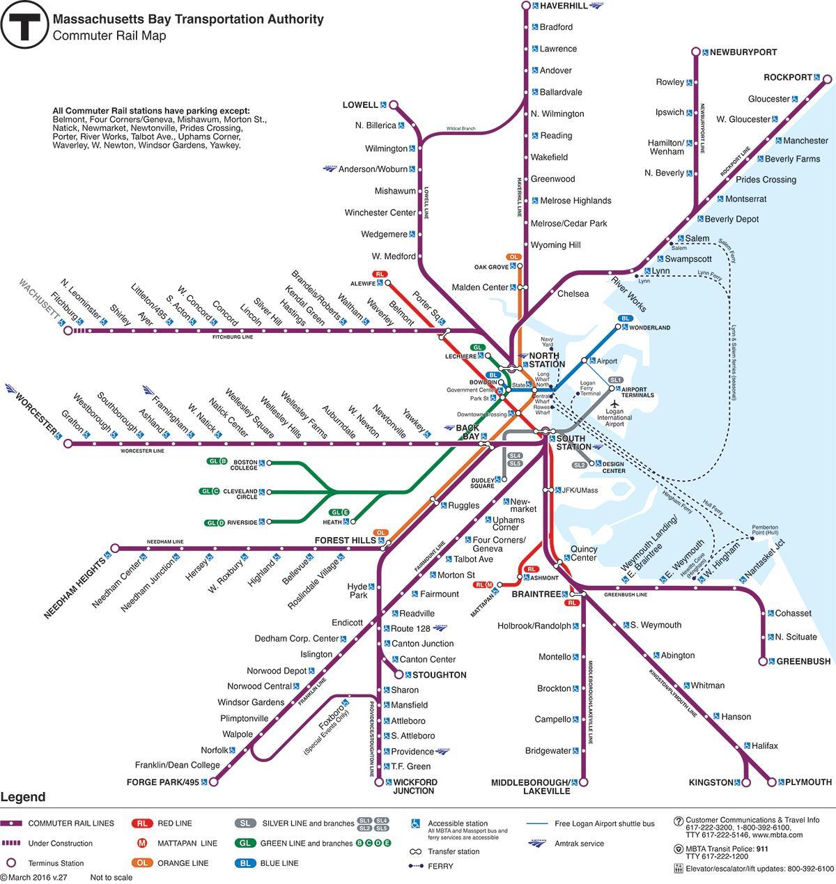 Boston ga xe lửa bản đồ