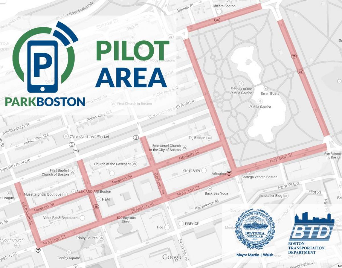 Boston bãi đậu xe mét bản đồ