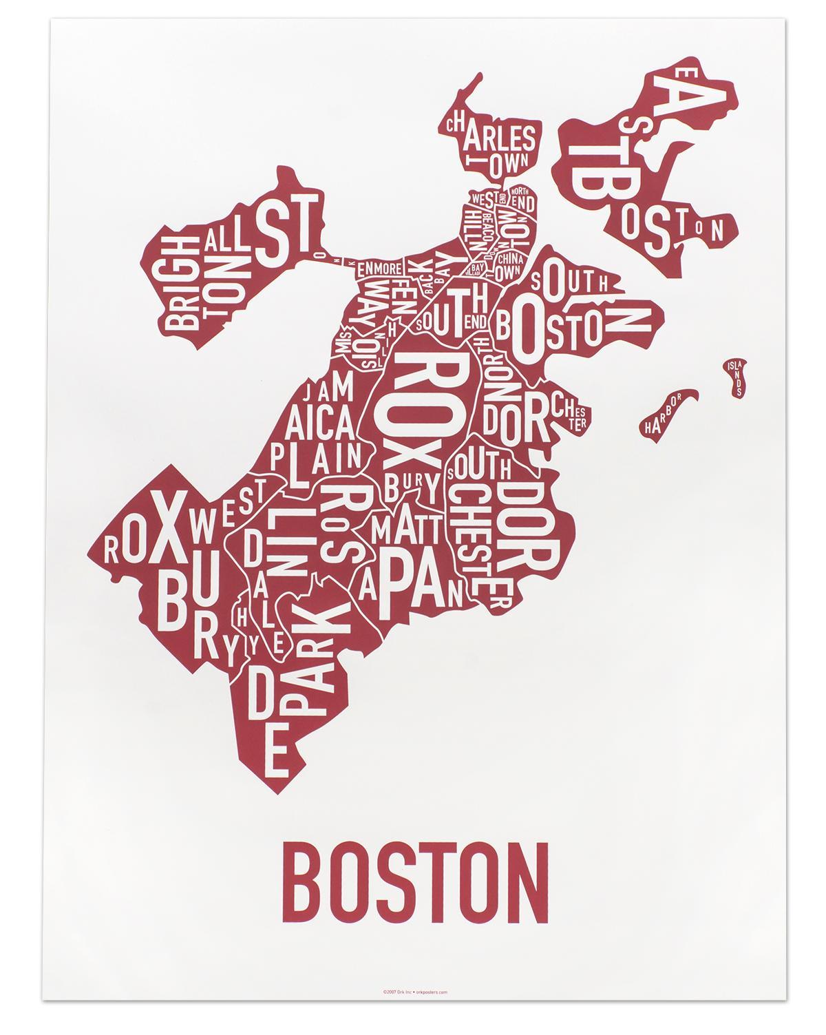 thành phố của Boston bản đồ