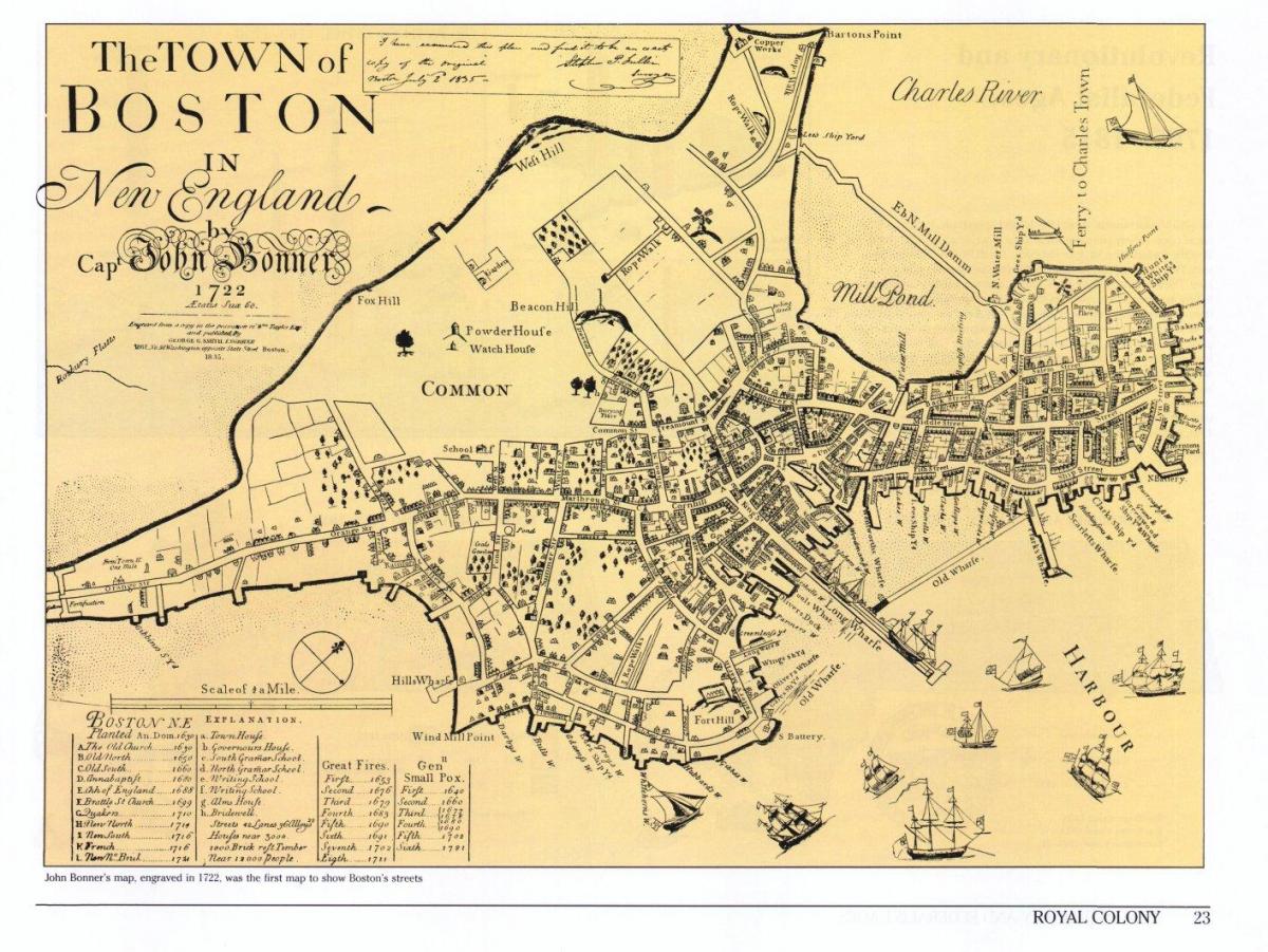 bản đồ cũ của Boston