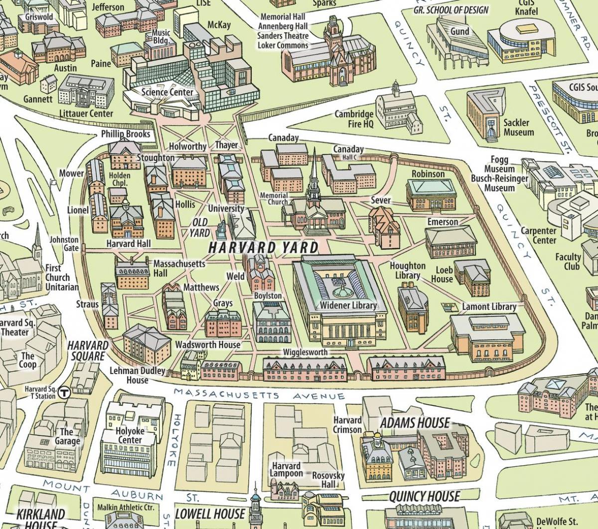 bản đồ của đại học Harvard university