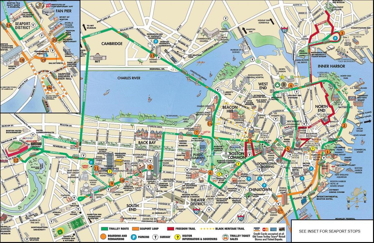 Boston humvee xe đẩy bản đồ du lịch