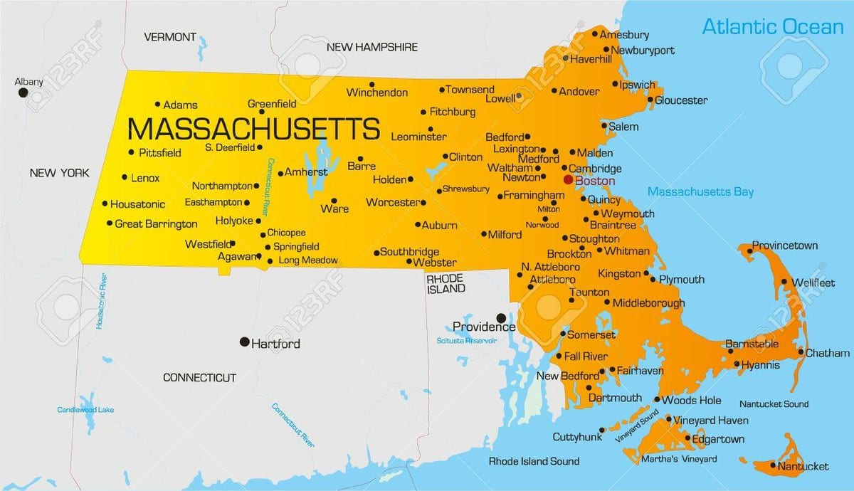Massachuset bản đồ