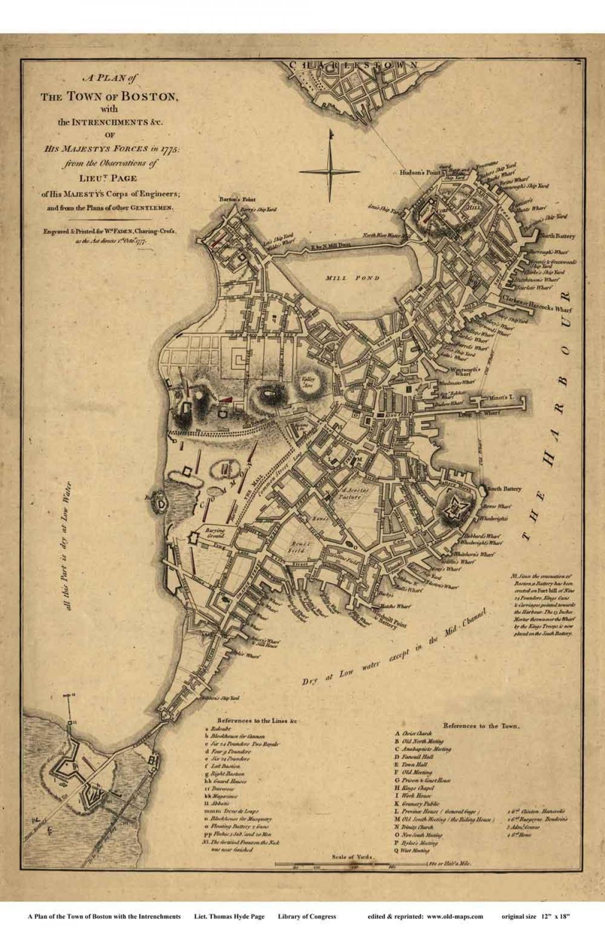 bản đồ của lịch sử Boston