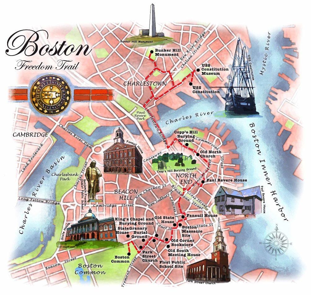bản đồ của Boston mòn tự do