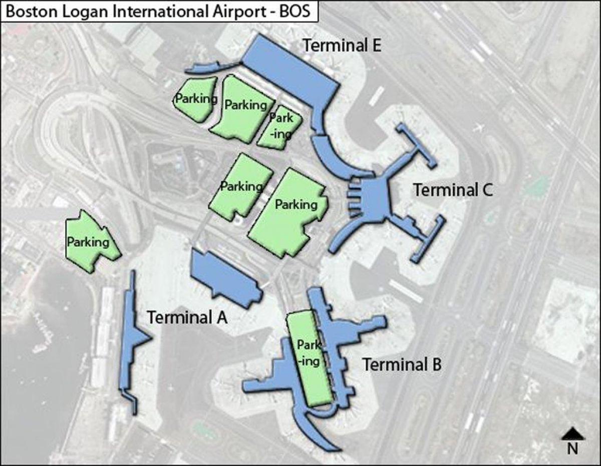 bản đồ của sân bay Logan, Boston