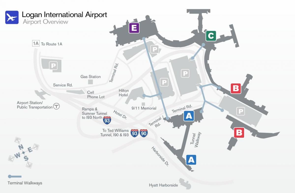 bản đồ của sân bay Logan, thiết bị đầu cuối b