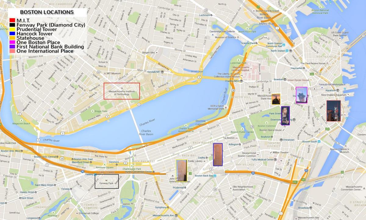 bản đồ của trung tâm thành phố Boston