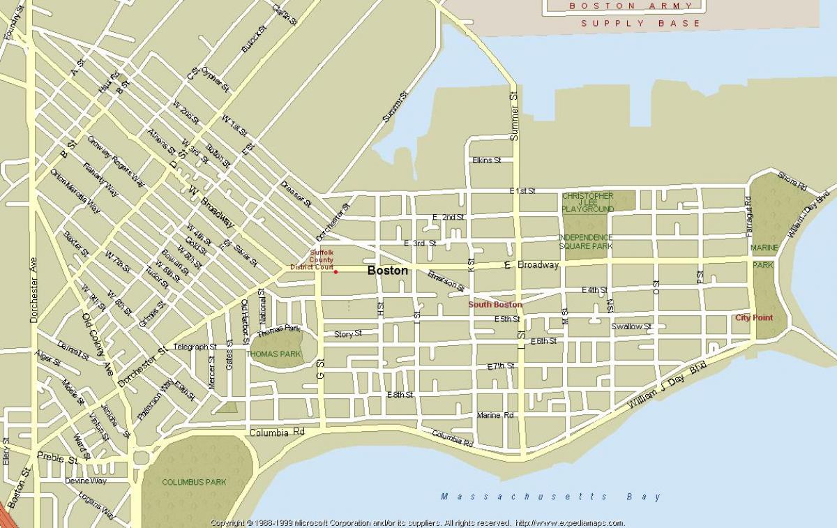 đường phố, bản đồ của Boston