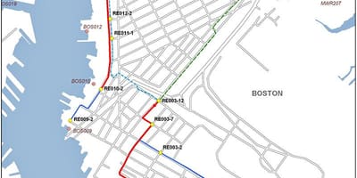 Bản đồ của đông Boston
