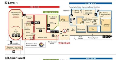 Bản đồ của Boston bảo Tàng Khoa học