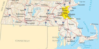 Bản đồ của Boston hoa kỳ