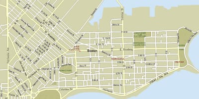 Bản đồ của Boston mass