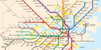 Boston giao thông công cộng bản đồ