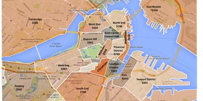 Thành phố của Boston quy hoạch bản đồ
