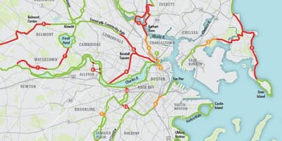 Bản đồ của Boston xe đạp