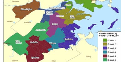 Bản đồ của Boston, các khu phố