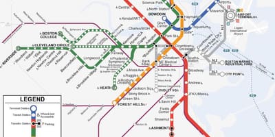 Dòng màu cam Boston bản đồ