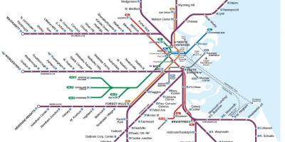 Đi lại bản đồ đường sắt Boston