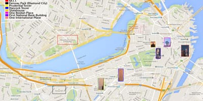Bản đồ của trung tâm thành phố Boston
